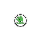 Circular green leaf logo badge with a gray outer ring on a white background